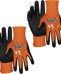 Knit Dipped Cut Resistant Work Gloves With Nitrile Coated Palms For Maximum Grip And Flexibility ANSI A1 Rating Nylon Spandex Stretch Fit Touchscreen Compatible Durable All Day Comfort Large Two Pack