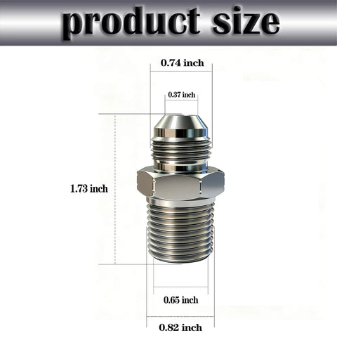 Half Inch JIC Male To Half Inch NPT Male Hydraulic Fitting Built Tough Heavy Duty Carbon Steel SAE 37 Degree Flare Pipe Adapter dimensions