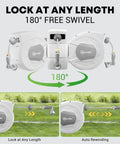 Heavy Duty Retractable Garden Hose Reel With 100 Ft Of Half Inch Hose, Wall Mount No Tangle Auto Lock At Any Length, 180 Degree Swivel
