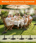 Outdoor Standing Mister For Patio Cooling, 26.2 Ft Portable Misting Station setup around dining area for backyard chill