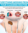 At Home Plaque Remover Kit With Stainless Steel Dental Tools, Teeth Cleaning Picks, Mirror, Scraper And Scaler For Deep Clean