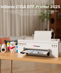 A3 DTF Printer R1390 Upgrade With Curing Oven And Laptop 13 Inch Print Width T Shirt Printer For White Ink Circulation And Auto Clean 2026 Starter Kit With 24 Seven Support For Fast Start And Smooth Operation on table with InkSonic branding