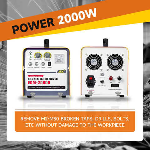 Heavy Duty 2000W 110V Portable EDM Tap Remover For Fast No Damage Extraction Of Broken Taps Drills And Bolts From Metal Workpieces With Depth Setting And 1.5mm Per Minute Processing Speed