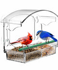 Clear Acrylic Window Bird Feeder With 4 Strong Suction Cups And Detachable Seed Tray Highly Transparent Outdoor Viewing Birdfeeder