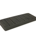 Built Rock Solid Clear Abs Router Bit Storage Organizer Box With Custom Foam Insert And Rechargeable Desiccant Bag To Keep Your Half Inch Quarter Inch And Eight Millimeter Bits Dry In The Workshop, black foam insert.