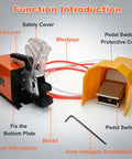 Heavy Duty Pneumatic Crimping Tool For Electrical Wire Terminal Dies Up To 16mm2 Air Powered Crimper Plier with key parts labeled.