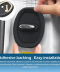 Upgrade Your Whip With These Sick Silicone Car Door Latch Covers To Kill The Loud Clunks And Keep The Ride Quiet Universal Automotive Lock Protectors Durable Rubber Guards For Cars Trucks And Suvs Adhesive Backed In Jet Black being installed on a car door.