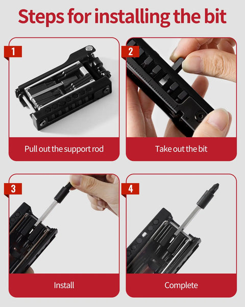 Steps for using 38 In 1 Bike Repair Kit With Chain Levers Hex Spoke Wrench Crank Puller And Splitter Tool Portable Cycling Toolbox
