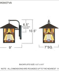 Inglenook Tiffany Style Outdoor Wall Sconce, 1 Light, 10.5H x 7W, Valiant Bronze, geometric design, weatherproof exterior lighting.