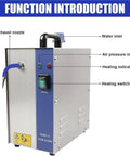 Supercharged Jewelry Steam Cleaner For Gold And Silver Rings Earrings Necklaces Glasses Watches Dentures with control panel and exhaust nozzle.