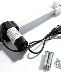 Heavy-Duty Aluminum Linear Actuator Motor for Kaidi KDPT007-115 Lift Chairs and Limoss 451615, cables and bolts shown