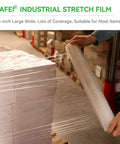 Heavy Duty 80 Gauge Plastic Stretch Wrap Roll 18 X 1500 Feet Hella Durable Shrink Film for securing boxes during packing.