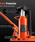 Heavy Duty Hydraulic Toe And Top Lift Jack Delivering 20 Ton Muscle for tough tasks, showing piston rod with seal ring.