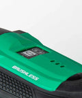 Close-up of Cordless Drywall Screw Gun Kit With 18V MultiVolt Power showing the brushless motor and control panel.