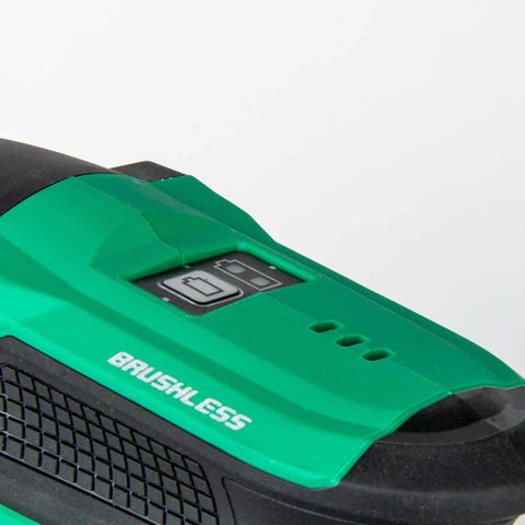 Close-up of Cordless Drywall Screw Gun Kit With 18V MultiVolt Power showing the brushless motor and control panel.