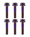 External-hex flange bolts, pack of 6, burn-blue titanium M8x40mm
