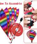 Three Pack Colorful Hot Air Balloon Wind Spinners For Outdoor Garden Yard Decor Large Hanging Wind Socks With Rainbow Vibes assembly