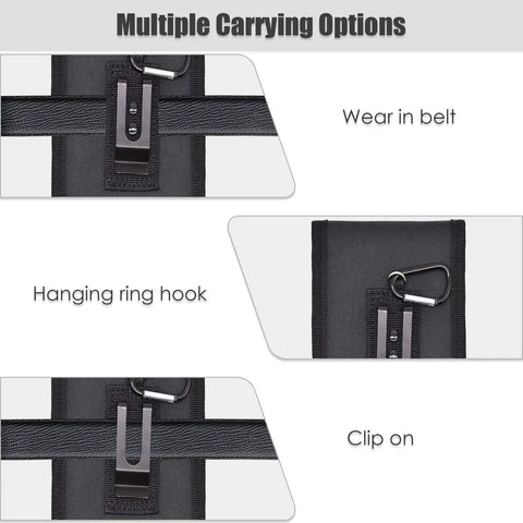 Dual Phone Holster For Work And Outdoors, Large Smartphone Pouch With Belt Clip Tool Pouch, hanging ring, clip