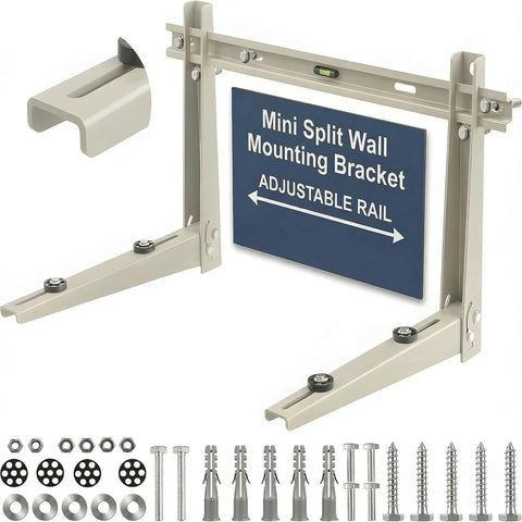 Heavy Duty Mini Split Wall Mount Bracket That Really Holds 400Lb Galvanized Steel With Dual Anti Rust Coating components displayed