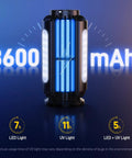 Cordless Bug Zapper For Patio And Camping Solar Powered Mosquito Zapper With LED Light Battery Operated 3600 mAh