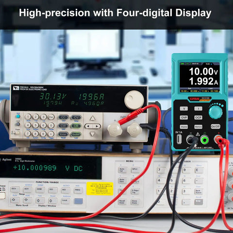 Adjustable DC Power Supply 0 To 30V 0 To 10A With 110V Input Four Digit Precision Readout in lab setting