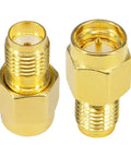 SMA Male To SMA Female FPV Antenna Adapter 2 Pack Coaxial Cable Connector Low Loss 50 Ohm gold-plated connectors