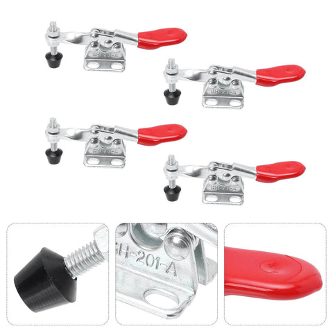 4 Piece Horizontal Toggle Clamp Set Fast Locking Clip With Straight Line Push Pull Action For Workholding And Woodworking Fixtures