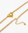 14k Gold Plated Initial V Necklace For Women And Men With Heart Pendant, Waterproof Stainless Steel, 45cm Chain Plus 5cm Extension