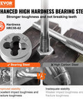 Close-up of 80-Piece Tap And Die Set With Metric And SAE Taps And Dies Heavy Duty Bearing Steel Threading Kit.