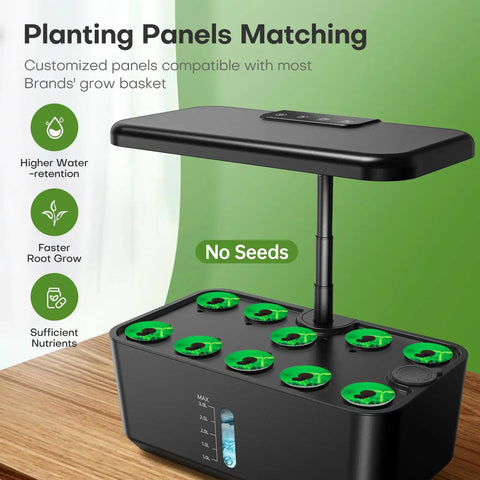 Indoor Hydroponic Garden System With 10 Pod Kit For Herbs And Veggies, LED Grow Light, Countertop Germination Setup, Easy Water Circulation For Fresh Lettuce And Microgreens At Home