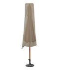 Beefy Heavy Duty Patio Umbrella Cover for 7 to 9 Foot Parasols, Waterproof 12 Oz PVC Coated Polyester in Beige