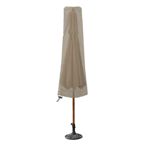 Beefy Heavy Duty Patio Umbrella Cover for 7 to 9 Foot Parasols, Waterproof 12 Oz PVC Coated Polyester in Beige