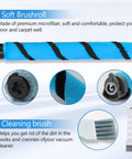 Soft Brushroll Filters Replacement Parts and Accessories for Shark Vertex DuoClean PowerFin Upright Vacuum AZ2002 AZ2000 AZ2000W Part 1483FC2000 XHFA2000 and XFFKAZ2000 for Easy Upkeep and Boosted Cleaning Performance showing blue brushroll and cleaning brush.