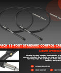 Dual Boat Throttle And Shift Cables For Mercury MerCruiser Force Outboard Engines 12Ft 600A Replace CC17912 2-pack