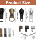 48 Piece Zipper Repair Kit With Metal Sliders And Pulls For Jackets Backpacks Tents And Luggage Easy Zipper Fix And Replacement Stops