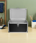 Handheld Aluminum Tool Box With Lightweight, Impact-Resistant Build open on desk in office setting