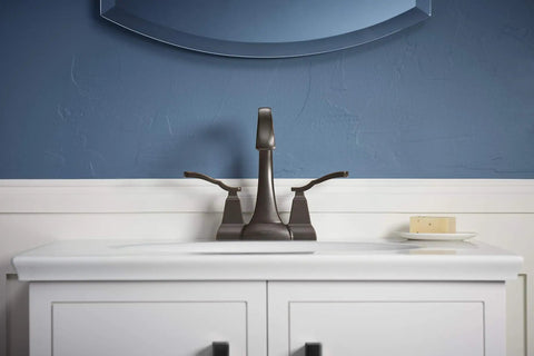 Ridgeport Centerset Lav Faucet For Bathroom Sink With Easy Install Durable Chrome Finish Two-Handle Operation 4 Inch Centerset