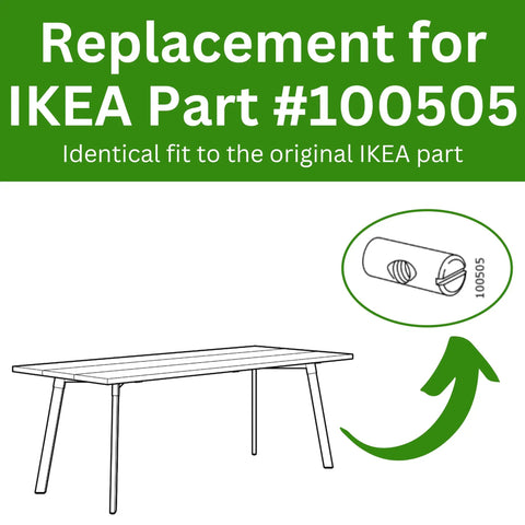 Top Shelf Cross Dowel And Barrel Nut Sleeve Set Perfect Match For Furniture Assembly M6 Hardware Pack with IKEA Part #100505 illustration.