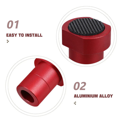 Close-up of Eight Pack Planing Plugs for Woodworking with nonslip surface and beefy aluminum alloy build, easy to install.