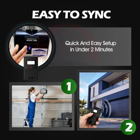 Image showing Delta 3 Garage Door Remote Replacement 310MHz With 8 Dip Switches For DT DTA DTD DTC DNT00002A 5 Year Warranty and installation steps.