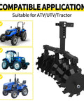 32 Inch Disc Plow Harrow With 2 Inch Receiver Mount for ATV UTV heavy duty adjustable height pull behind tiller