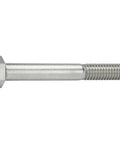 Side view of hex head cap screw bolt, stainless steel 304, 3/8-16 x 3, partially threaded, external hex drive