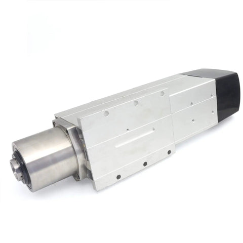 ATC Spindle With Automatic Tool Change, Air Cooled Beefed Up 4.5KW BT30 CNC Router Spindle Motor, 220V, close-up angle view