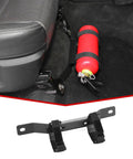 Under Seat Fire Extinguisher Bracket Mount for Dodge Ram Trucks 2009 Through 2017 installed under seat with extinguisher.
