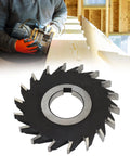 Front view of 18-tooth face milling cutter disc, 100 mm diameter, high-speed steel, for metal/wood plane processing.