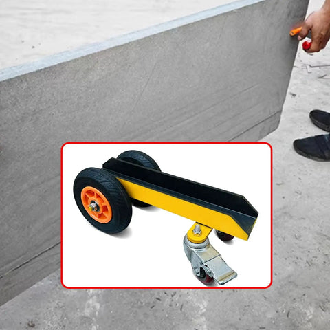 Beefy Heavy Duty Sheet Metal Hand Truck With 8.5 Cm 3.3 In Aisle Width, Rugged Manganese Steel Construction, Rust Resistant Coating, Built For I Beam And H Beam Tracks, Durable And Stable, 8 Inch Pneumatic Dual Wheels And Swivel on drywall panel