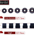 32P 5mm Pinion Gear Set For RC Cars With Hex Key 13T 14T 15T 16T 17T, showing gear sizes and dimensions