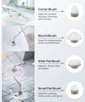 Cordless Electric Spin Scrubber With Dual Speed Settings, Extendable Arm, And Four Replaceable Heads For Tub, Tile, Sink.