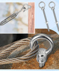 Four Pack Half Inch By Eight Inch Stainless Steel Eye Bolts With Nuts Marine Grade 316 For Rigging, Anchoring, Pulling