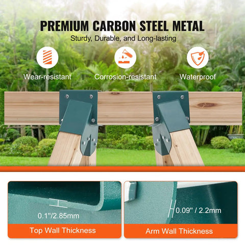 A Frame Middle Swing Set Bracket Kit For 4x4 Posts And 4x6 Beams Beefy Heavy Duty Carbon Steel With Mounting Hardware Durable DIY Swing Set Brackets For Backyard Play Green 2 Pack